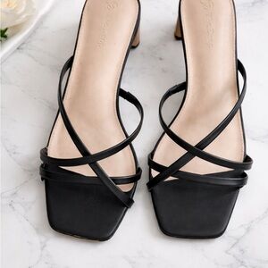 Drop Women's Amelie Strappy Square Toe Heeled Sandal